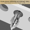 Four-Flute Sawtooth Eccentric Drill Bit Set, Tungsten Steel Carbide Serrated