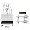 Master Lock 3SSKAD Padlock, Keyable, Outdoor, Weatherproof, Rustproof, Body Width