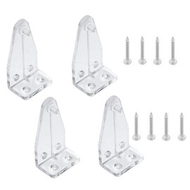 4pcs Hold Down Bracket for 2" Blinds Bottom Rail Hold Clips Clear Plastic with Install Screws