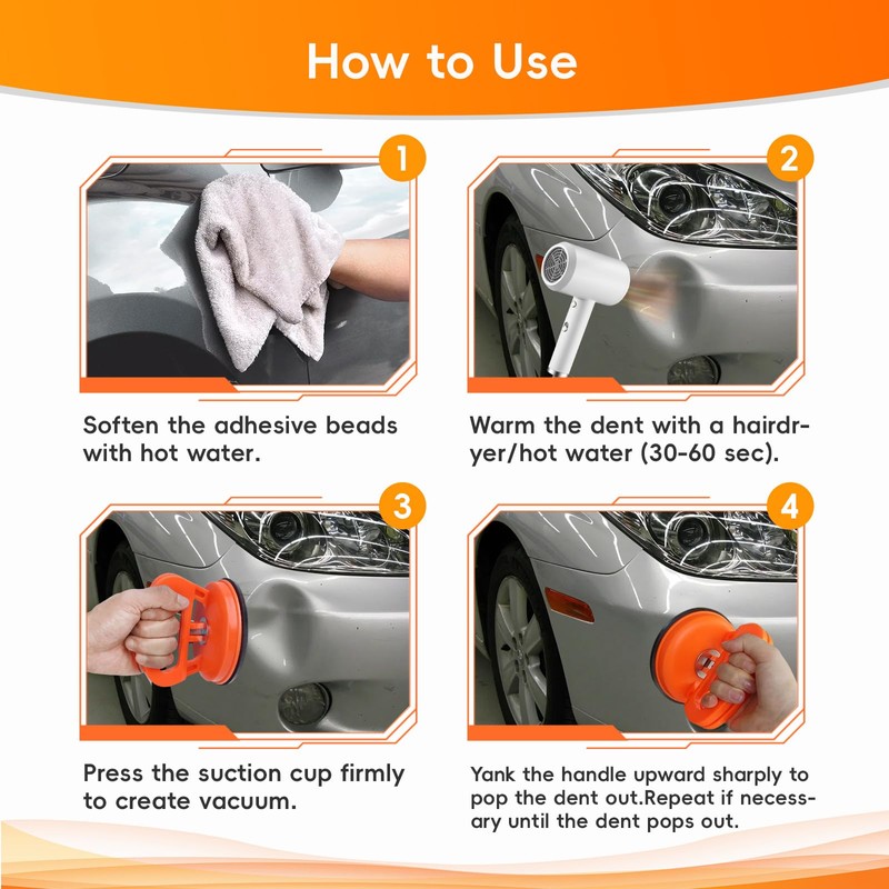 XRCHAA Car Dent Puller, 3 Pack Dent Removal Tool Car