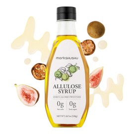 MONKSHUSHU Allulose Syrup 18.7 Fl Oz - Liquid Sweetener for Cooking, Baking, and Drinks - Keto Diet, Vegan friendly, Stevia Blend Thin Syrup - Zero Calorie Sugar Substitute - Monk Fruit - Gluten Free, 0g Net Carbs, Non-GMO