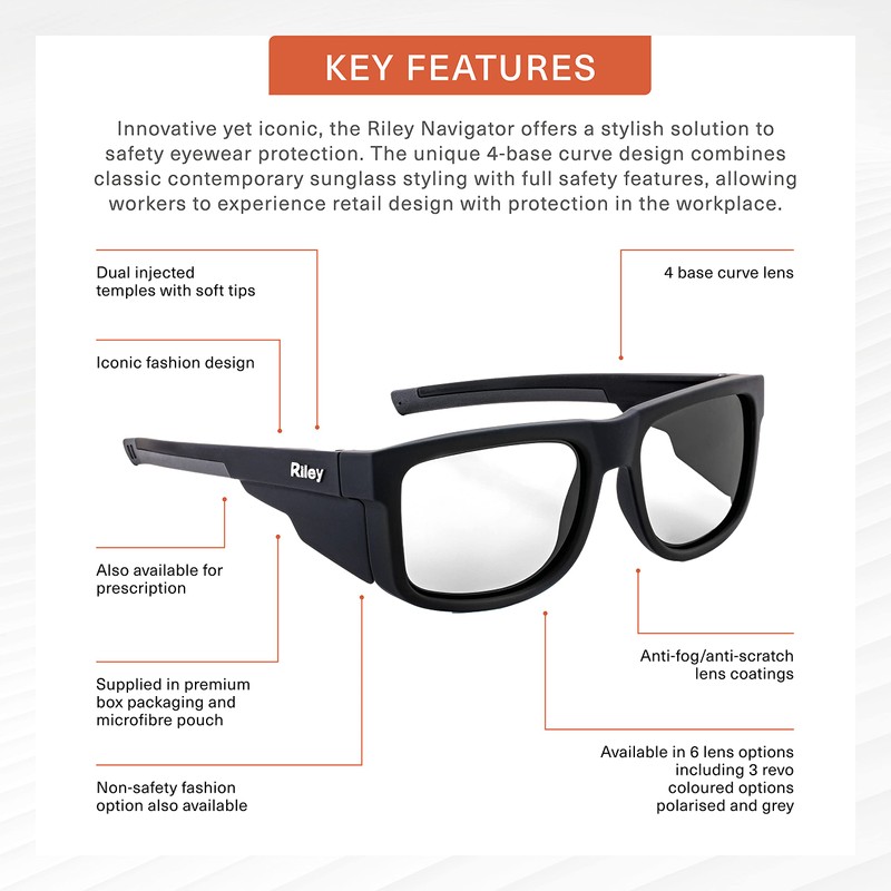Riley Navigator Stylish Protective Eyewear UV & Impact Protection Sunglasses
