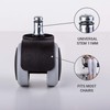 SKIR'CO Pack of 5 50 mm Rubber Chair Castors, Office