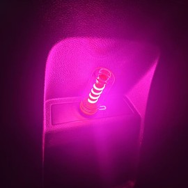 GAOLAOSY USB LED Atmosphere Light, Touch Dimmable Retro Car Interior Night Light, Mini Portable Plug-in Bottle Auto Decorative Ambient Lighting, Universal for Vehicle Bedroom Hallway Camping (Pink)