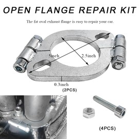 KVAEY 2 PCS Split Flange Repair Kit, 2.5" Durable Carbon Steel Exhaust Flange Flat Split Flanges Repair Replacement Kit, Exhaust Flat Oval Flanges Connection Set with Hexagon Socket Bolts (2.5 Inch)