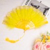 Foldable Feather Fan, Yellow