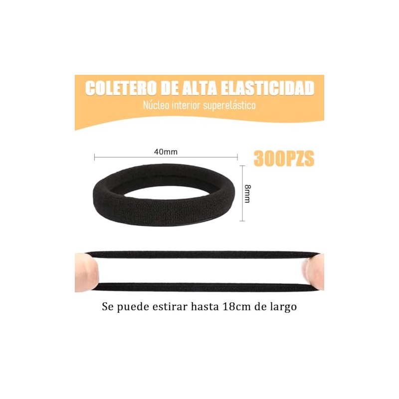 300 Piezas Ligas para Cabello Elásticas, Donas para el Cabello