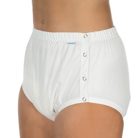 suprima 1288 001 PU Briefs White Buttoned for Medium to Severe Incontinence (Unisex M)