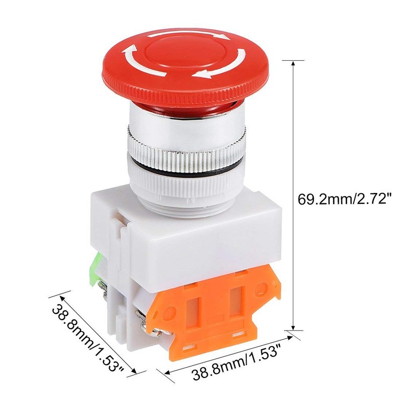 MEETOOT 2pcs Emergency Stop Push Button Switch AC 660V 10A