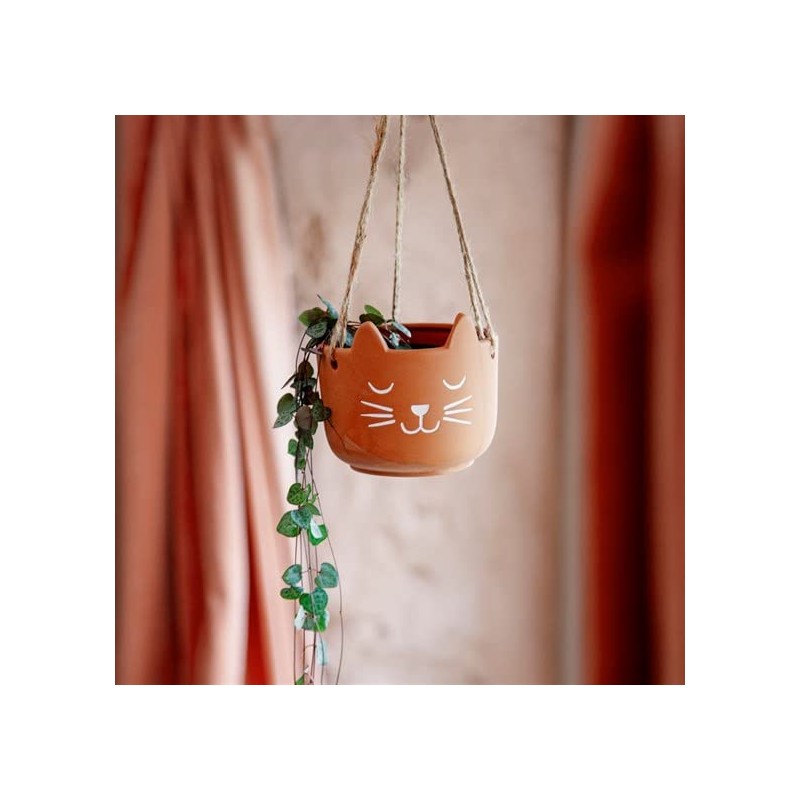 Sass & Belle Cat's Whiskers Terracotta Hanging Planter