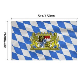 Free State of Bavaria Flag 90 x 150 cm Bavarian Flag Polyester Bright Colours with Brass Eyelets Germany Flag