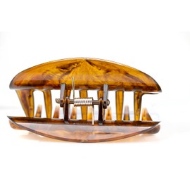 1 piece large hair claw with pages Approx. 10 cm Long in Havana – Made in Germany – Welovebeads