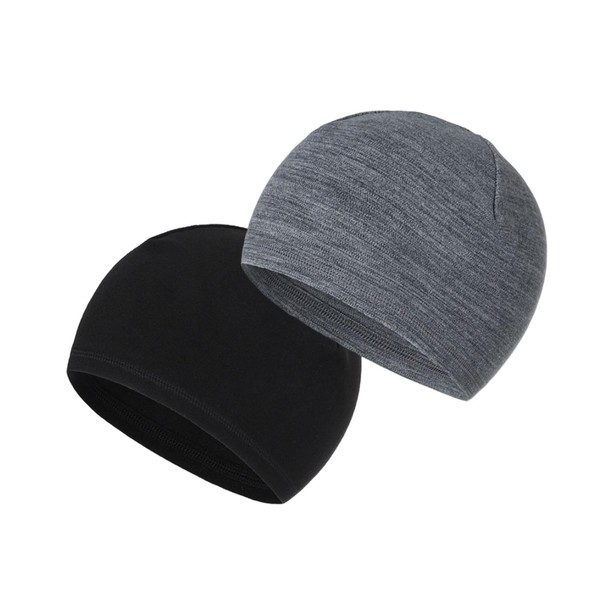 dinghaole 2 Pcs Winter Thermal Fleece Running Hat, Unisex Warm