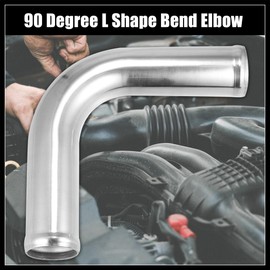 Hihaha OD 1.75" 45mm Leg Length 4" 100mm Aluminum Alloy Tube Intercooler Pipe 90 Degree Bend Elbow Air Intake Tube Silver Tone for Car Durable Material