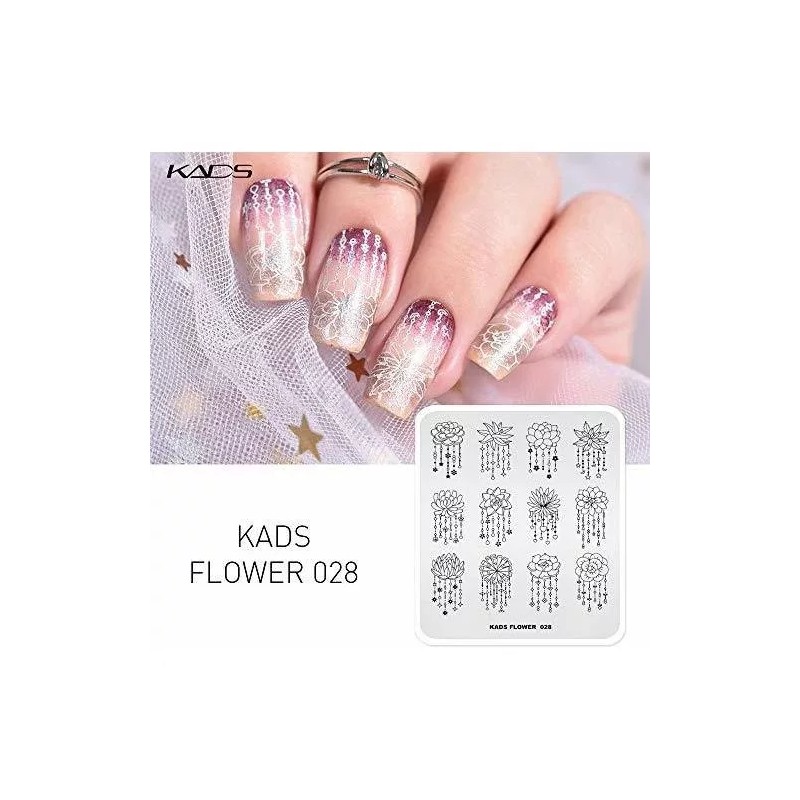 Kads Juego 5pcs Placas Estampación Uñas Kads - Modelos Flores