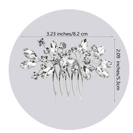 Bridal Wedding Hair Comb Rhinestone Silver Side Comb Crystal Rhinestone Hair Accessories Bridal Accessories Fancy Wedding For Bride Bridesmaids Women Girl(2PCS)