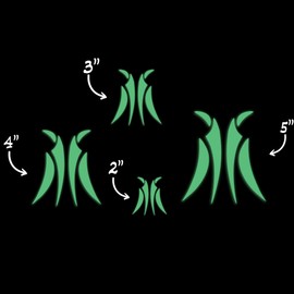 Star Star Inspired Movie Character Space Grevious Symbol Glow in The Dark Sticker Decal for Phone Tablet Laptop Car Truck Window | 2" Sticker | Orange