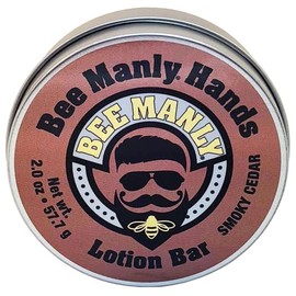 Honey House Naturals Bee Manly Hands Bee Bar -Naked - All Natural Ultra Moisturizing Lotion Bar Infused with Essential Oils in Masculine Scents – Made in USA (Naked)