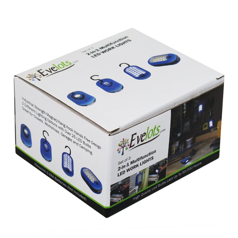 Evelots Magnetic Work Light - 6 Pack - 27 LED