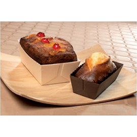 Pastry Chef's Boutique Easy Bake Paper Mini Loaf Pans - Small Rectangle Loaf 3 1/8'' x 1 9/16''x 1 5/8''- Brown - 25pcs