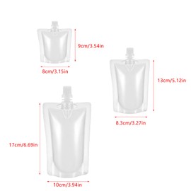 UtySty 30 Pack Liquor Pouches with Screw on Cap Disposable Drink Pouches Beverage Bags 1.7OZ 3.5OZ 8OZ Portion Juice Pouch Carrier Smoothie Bag for Freezer Travel Events Homemade Drinks Refrigerator