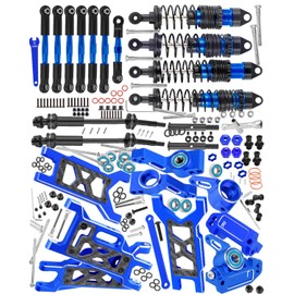 Upgrades Parts for 1/10 Slash 2WD,Slash VXL 2WD RC Shocks&Front Rear Suspension A Arms&Caster Block&Steering Blocks&Rear Stub Axle Carriers&Drive Shaft CVD&Hex Hub&Turnbuckles Camber Link,Navy Blue