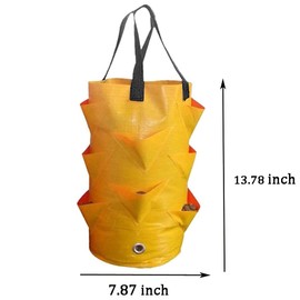 Fulanfudi 3 pcs Hanging Planter Bag with Handles, Strawberry Grow Bags Foldable Durable Growing Bags Grow Plante for Growing Vegetables Flowers Herb Plant