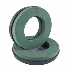 2 x Foam Rings with Plastic Backed Wreath Ring - 10" 12" 14" (12" Foam Ring x 2 - Plastic Backed)