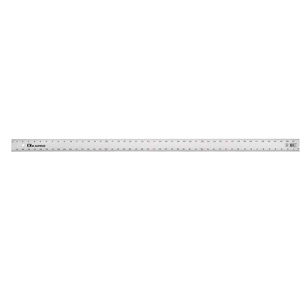 Kapro - 308 Straight Edge Ruler - ⅛” and 1/16” Increments - Contractor Grade - With Wear Resistant Printing - For Carpentry, Drywall, Drafting - Anodized Aluminum - 48 Inch