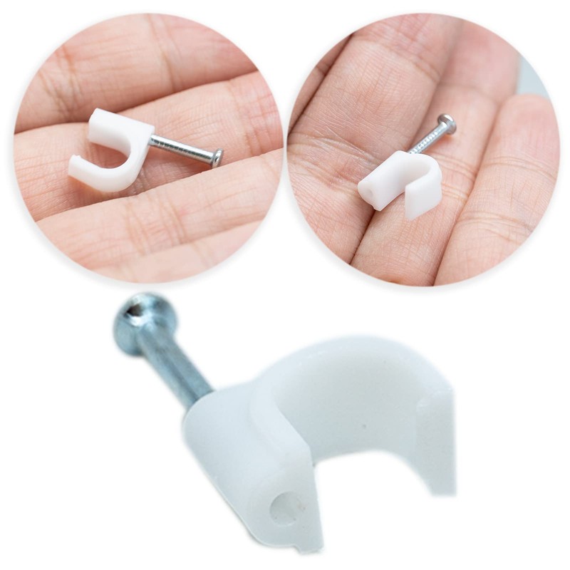 8mm Round Cable Clips 100pcs Assortment Cable Holder Management Wire