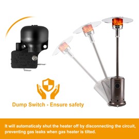 ranwin Thermocouple & Tilt Switch for Patio Heater, Thermocouple and Dump Switch Repair Kit for Propane, Glass Tube, Gas Heater, Thermocouples Replacement for Tower Heaters, 1 Pack