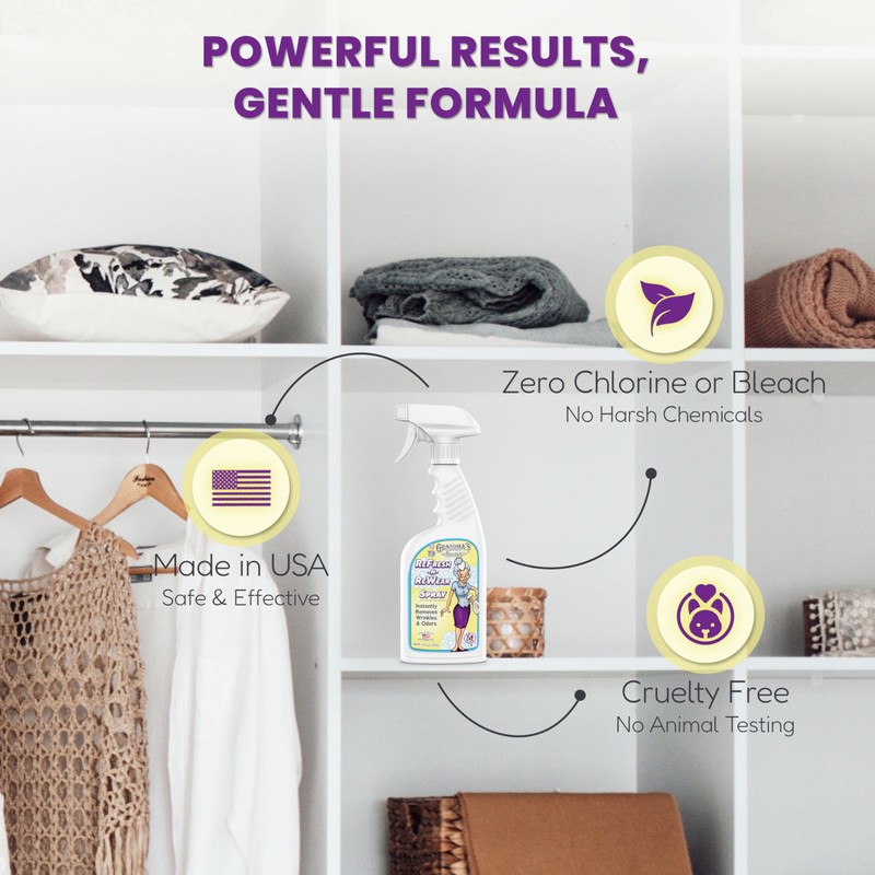 Grandma's Secret Refresh N ReWear Spray - Instantly Removes Wrinkles
