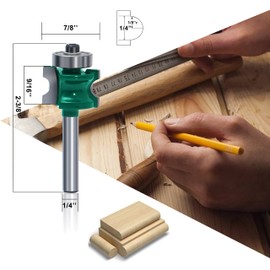 OLETBE-TECH OLETBE 5 PCS Router Bit Set, 1/4-Inch Shank Round Over Panel Cabinet Door Rail and Stile Router Bits, Woodworking Wood Cutter, Wood Carbide Groove Tongue Milling Tool (Green)