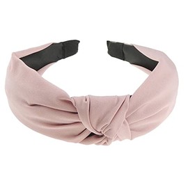 Girls Small Head School Party Birthday Christmas Evening Draped Canvas Look Top Knot Hair Hairband Accessories Headband Alice Band (Dusky Pink)