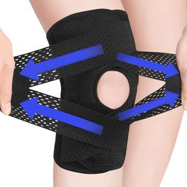 Knee Brace Men Women Knee Support Pack of 2 Bandage Knee Adjustable Knee Support Weight Sports Knee Support Meniscus Knee Support - Meniscus Cross Band Support for Men and Women Sports