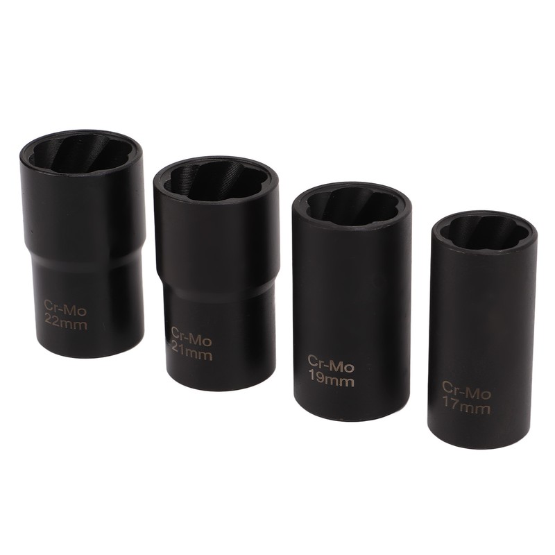 5pcs Lug Nut Extractor Tool 1/2in Drive Metric 17 19