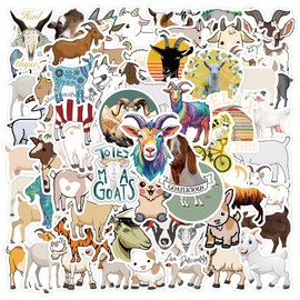 60 PCS Stickers for Goat Water Bottle|Vinyl Waterproof Sticker for Laptop Skateboard Phone Car Decals for Adults Decor (Goat Stickers)