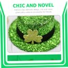 Minkissy Top Hat Hairpin 3-leaf Patrick's Day Party Accessory Elegant
