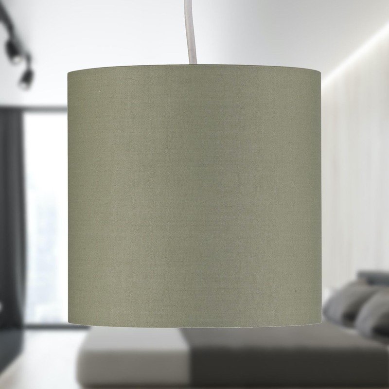 firstchoicelighting Set of 2 Sage Green Cotton Fabric Table Lamp