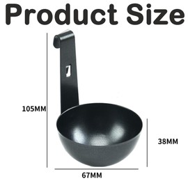 2 PCS Poached Egg Pan, Egg Poacher, Egg Poacher Pan, Round Egg Cooker Stainless Steel Egg Rings Cooker With Anti-Scald Handle, Perfect Boiled Eggs for Kitchen Tool (Black)