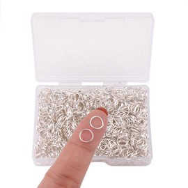 AIEX 1000Pcs 7mm Metal Open Jump Rings, Silver Plated Round Ring Connectors for DIY Jewelry Making Repair Bracelet Necklace