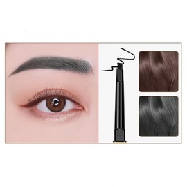 FANOYA Eyebrow Pencil, Set of 3 Colors, Black, Gray, Brown, Never Fade (3 Pcs, Black)