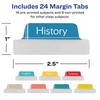 Avery Ultra Tabs, Margin Tabs, School Subject Tabs, 2-Side Printed,