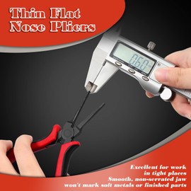 SPEEDWOX 5.5 Inch Thin Flat Needle Nose Pliers Professional Thin Flat Nose Pliers with Smooth Jaw for Jewelry Making Handcraft PCB Board Repairing