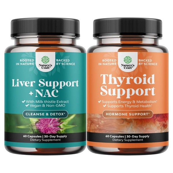 Natures Craft Bundle of Liver Support NAC Supplement with Milk