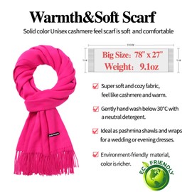 Arctic Penguin Pashmina Scarf, Cashmere Stole, Women's Shoulder Scarf, Wedding Cashmere Shawl, Men's Wrap for Winter, Men's Shawl, 200 x 70 cm - fuchsia, size: l