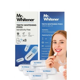 Mr.Whitener Teeth Whitening Refill Kit – 8 Gel Pods (33.6ml) – Peroxide-Free, Vegan, Pap Pro Formula – Fast Acting Tooth Whitener for Sensitive Teeth, LED Teeth Whitening Kit Compatible