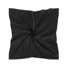 Tazhmily 35" Women Large Satin Square Scarves Silk Like Feeling Headscarf Hair Neck Wrapping Scarves Gift for Women Girls (Black)