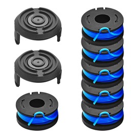 String Trimmer Spool Fit for Harbor Freight Bauer 19115C-B 20V, 0.065" 10FT String Trimmer Replacement Spool Line (6 Spools+2 Cap)