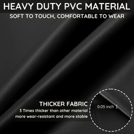 Thicker Rubber Apron, 51.18 x 35.43" Adjustable Apron, Heavy Duty Oil & Chemical Resistant Work Apron, Extra Long Waterproof Aprons for Dish Washing, Gardening, Lab Work, Butcher & Dog Grooming, Black